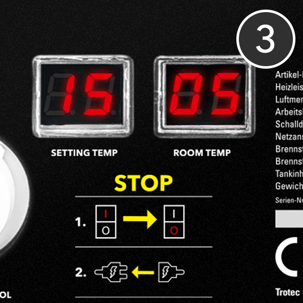 Nominal ve gerçek değer için dijital çift göstergeli termostat